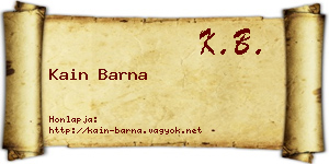 Kain Barna névjegykártya
